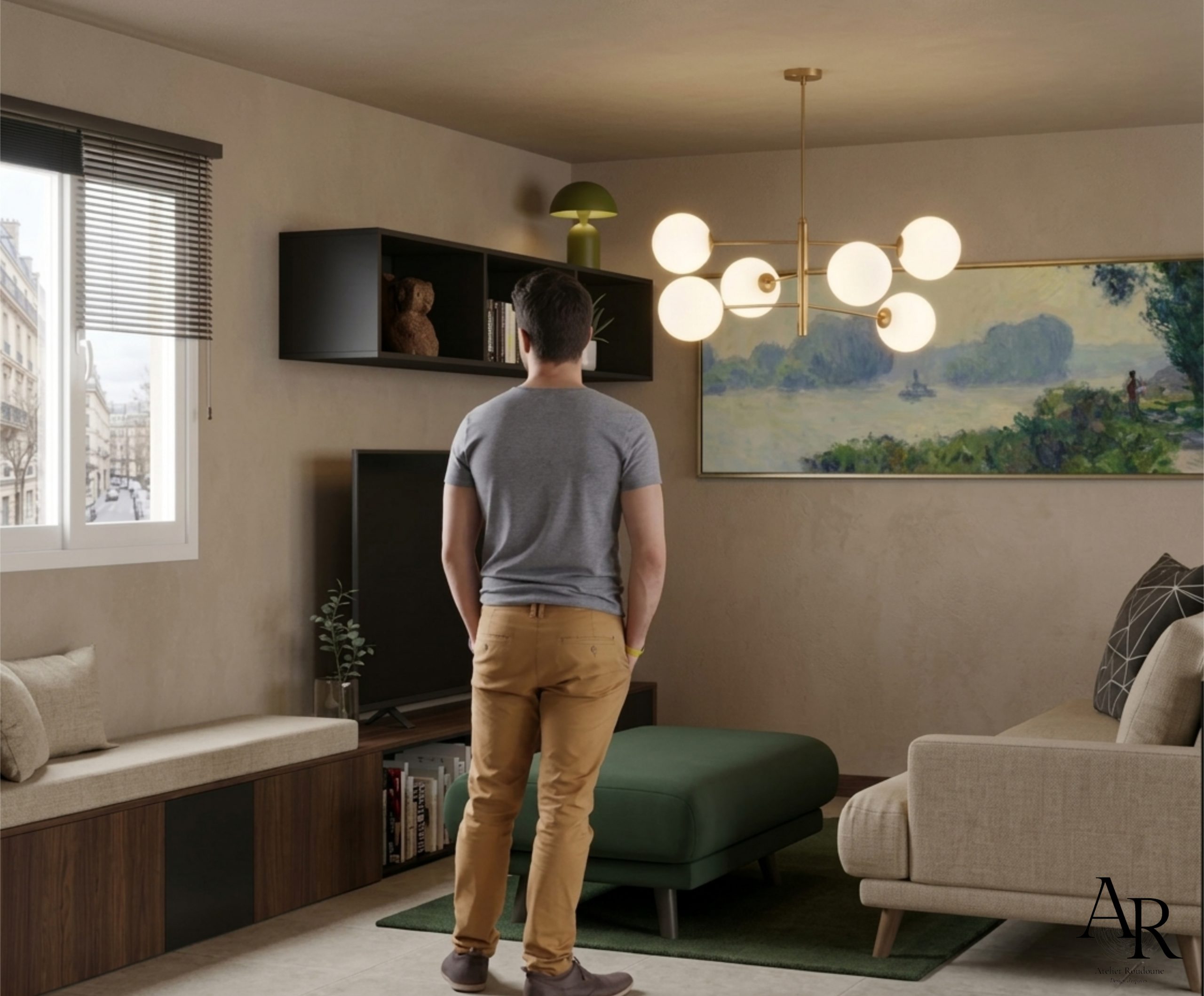 Projet Riquet — conception d'intérieur appartement 42m² Paris, Atelier Roudoune EDAI